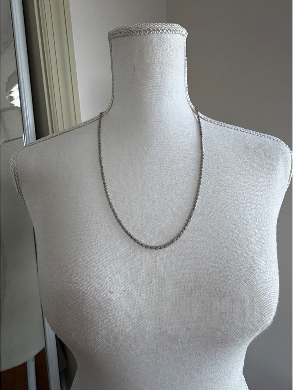 Trifari Silver-Tone Flat Link Chain Necklace